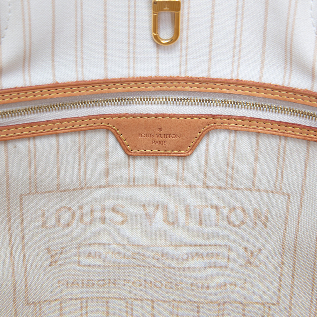 LOUIS VUITTON Neverfull MM Damier Azur w/ Pouch