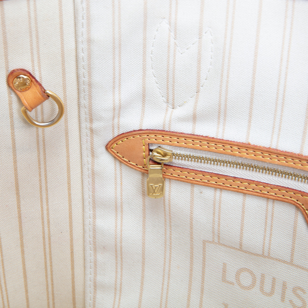 LOUIS VUITTON Neverfull MM Damier Azur w/ Pouch