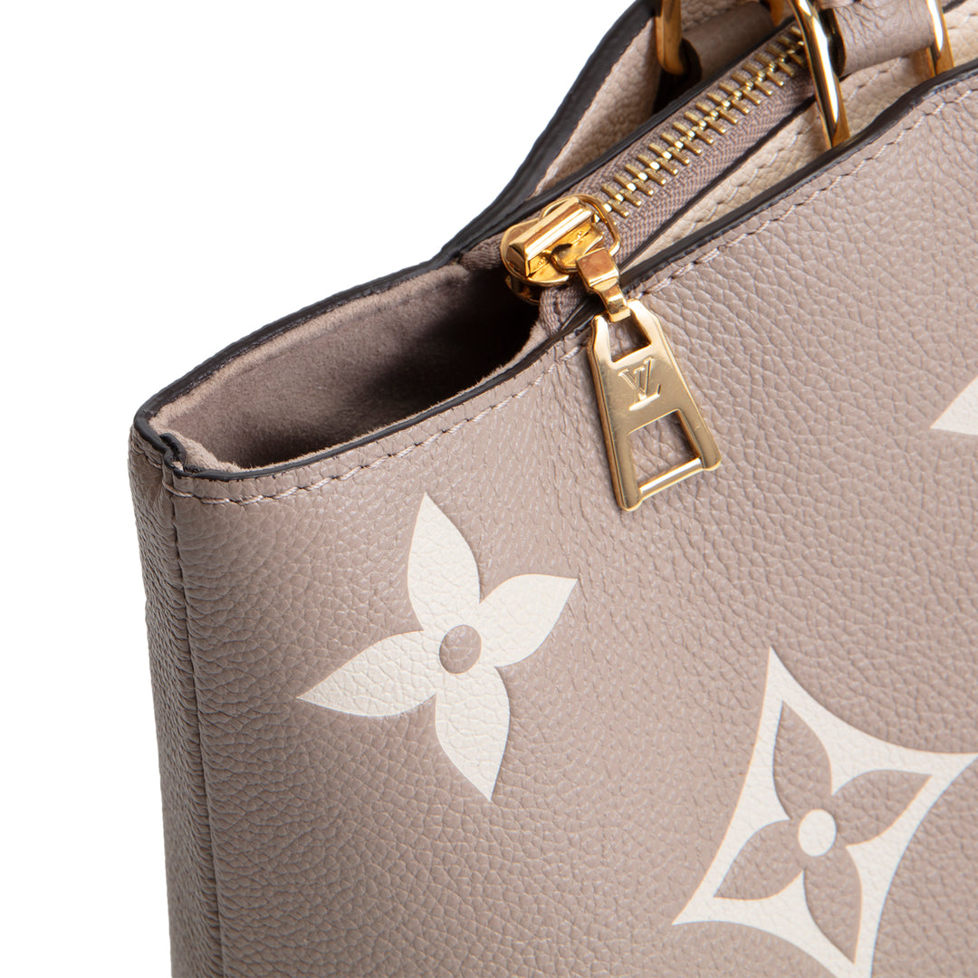 LOUIS VUITTON Monogram Empreinte Bicolor Petit Palais - Dove/Cream