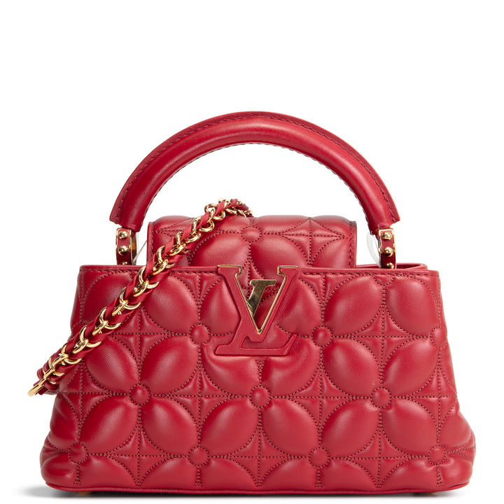 LOUIS VUITTON Capucines East West Mini - Lipstick Red Bloom Effect