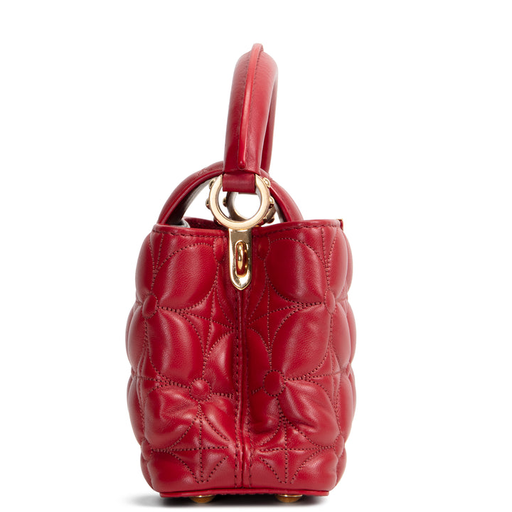 LOUIS VUITTON Capucines East West Mini - Lipstick Red Bloom Effect