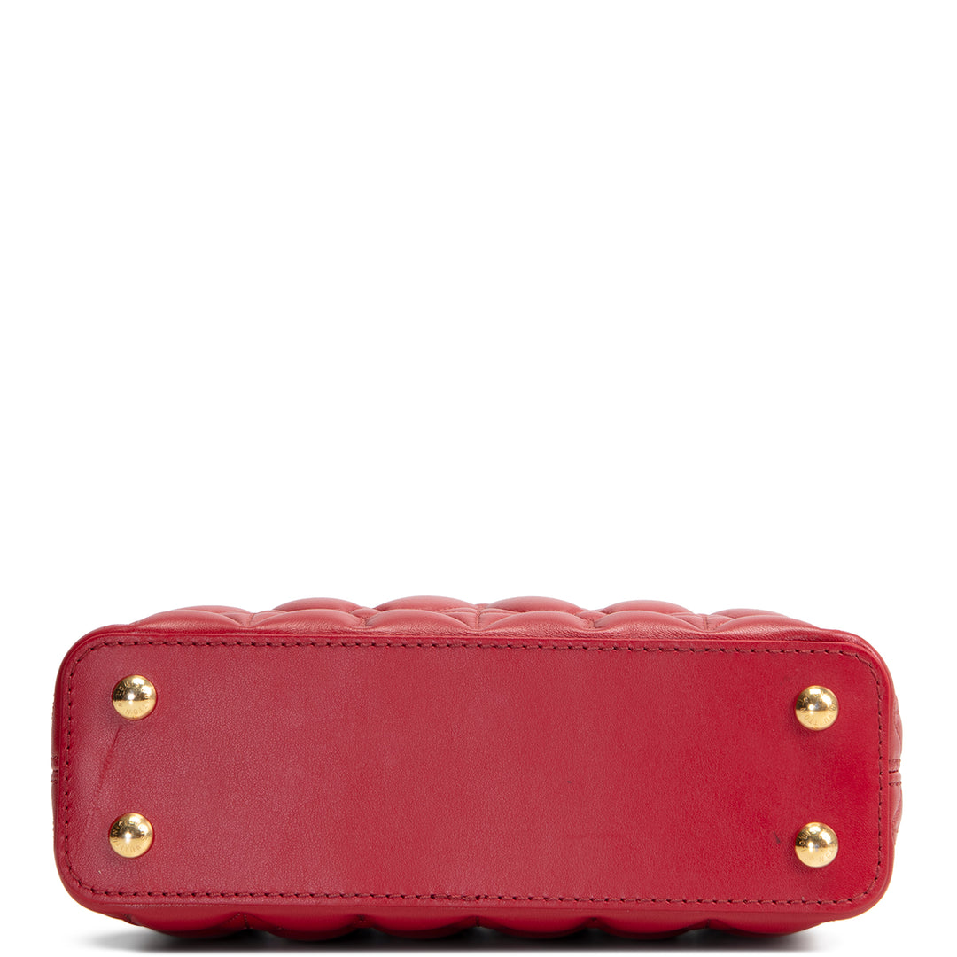 LOUIS VUITTON Capucines East West Mini - Lipstick Red Bloom Effect