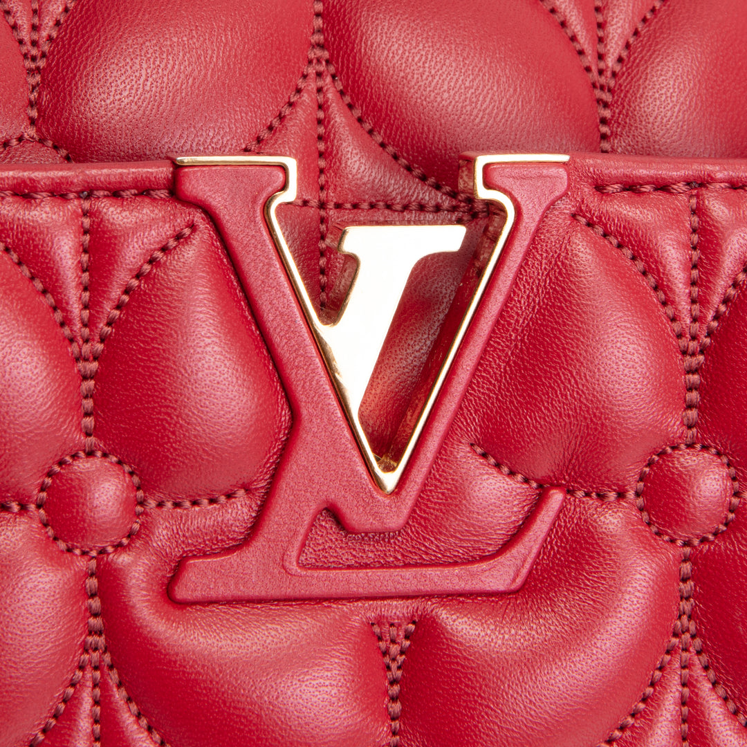 LOUIS VUITTON Capucines East West Mini - Lipstick Red Bloom Effect