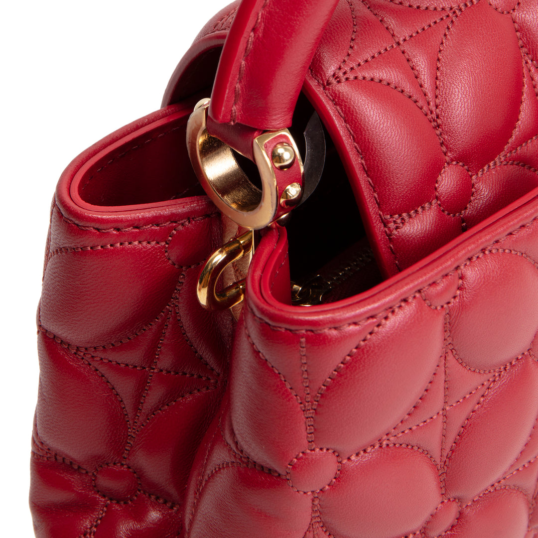 LOUIS VUITTON Capucines East West Mini - Lipstick Red Bloom Effect