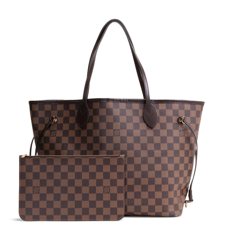 LOUIS VUITTON Neverfull MM Damier Ebene w/ Pouch
