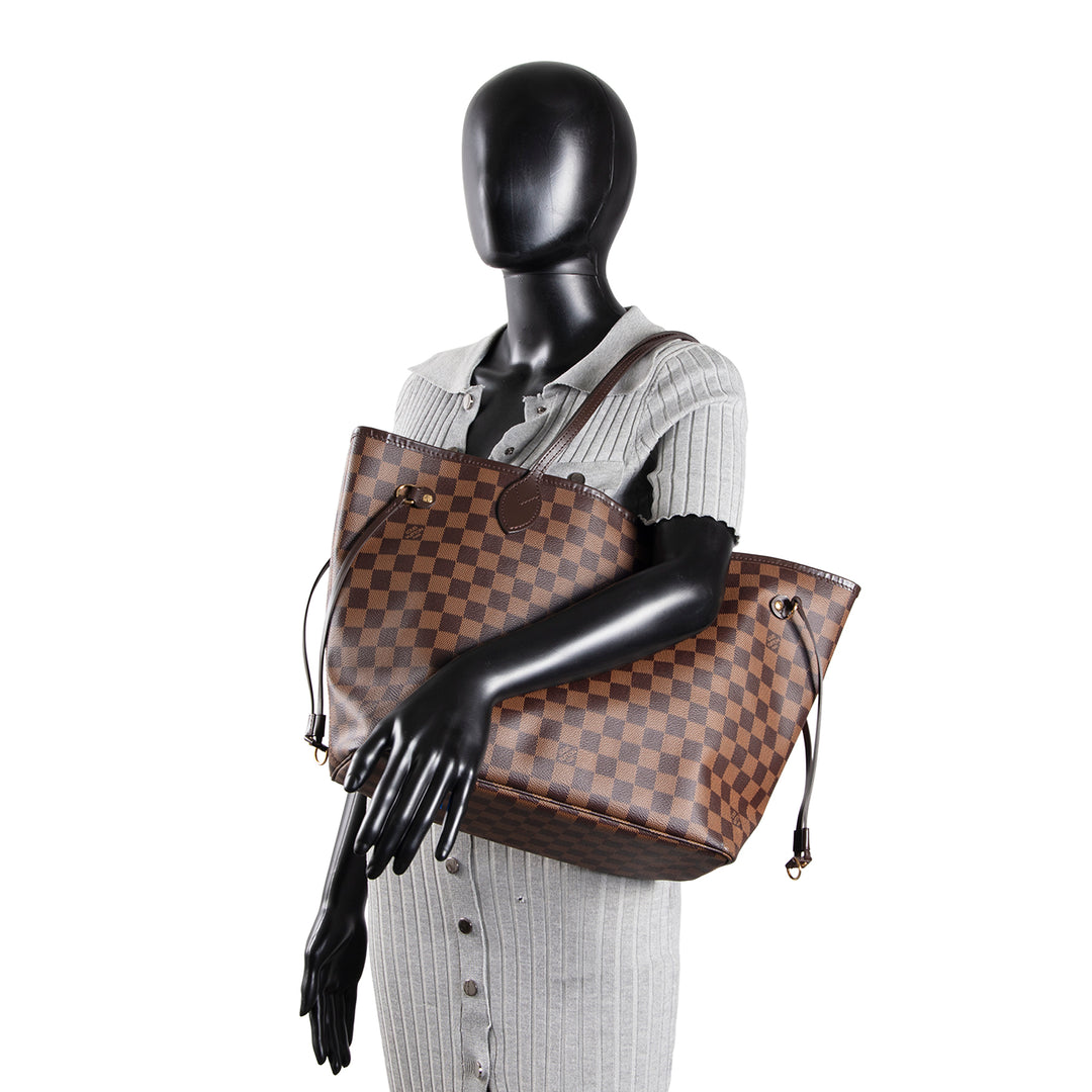 LOUIS VUITTON Neverfull MM Damier Ebene w/ Pouch