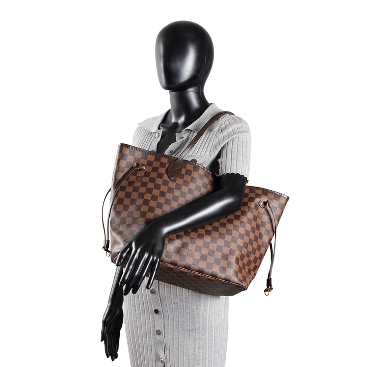LOUIS VUITTON Neverfull MM Damier Ebene w/ Pouch