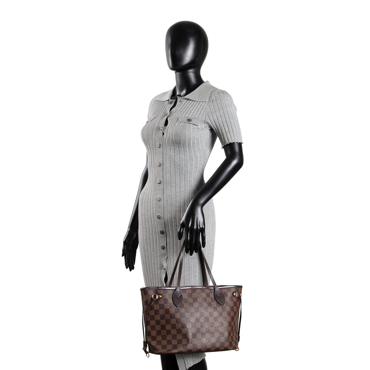 LOUIS VUITTON Damier Ebene Neverfull PM w/ Pouch