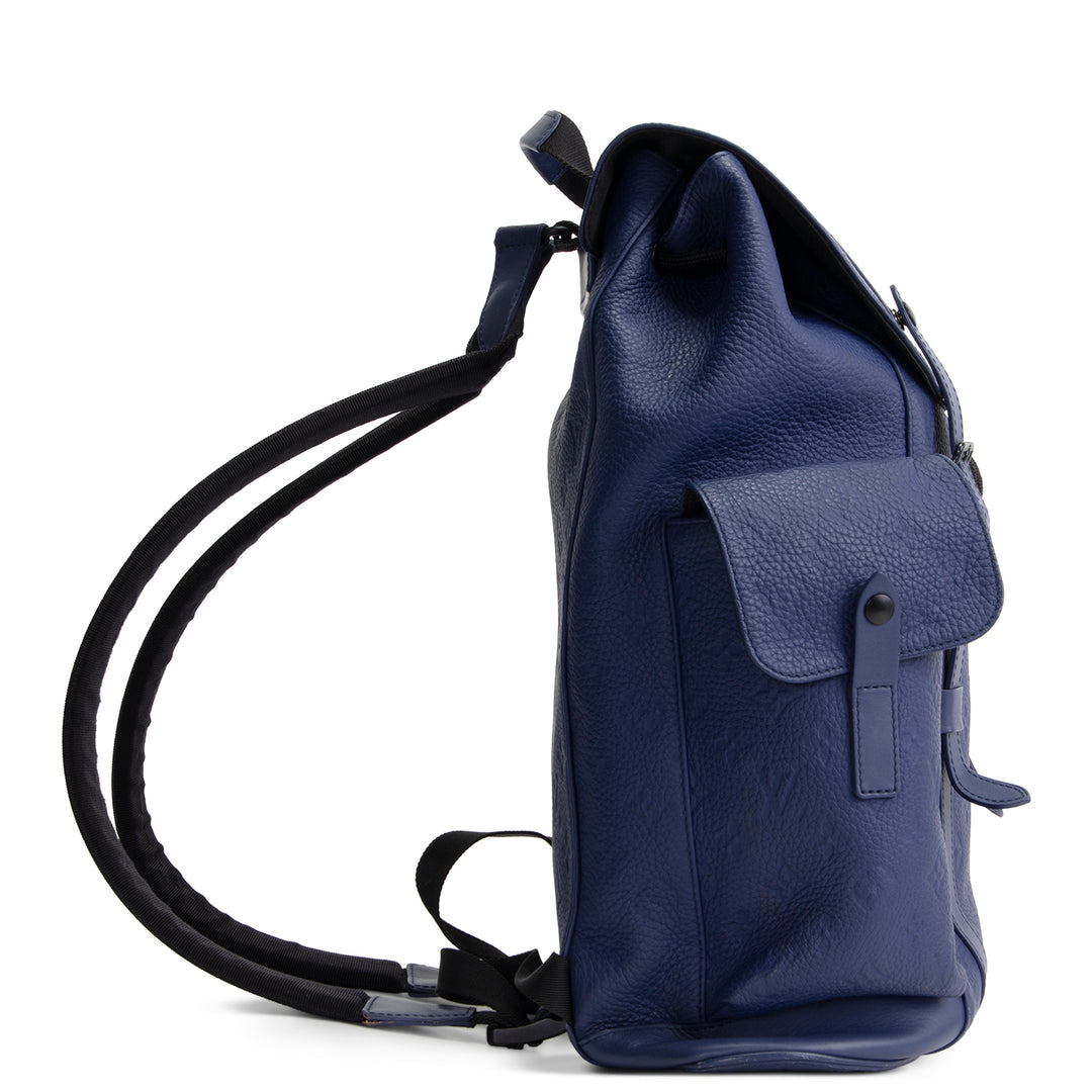 LOUIS VUITTON Monogram Taurillon Christopher MM - Blue