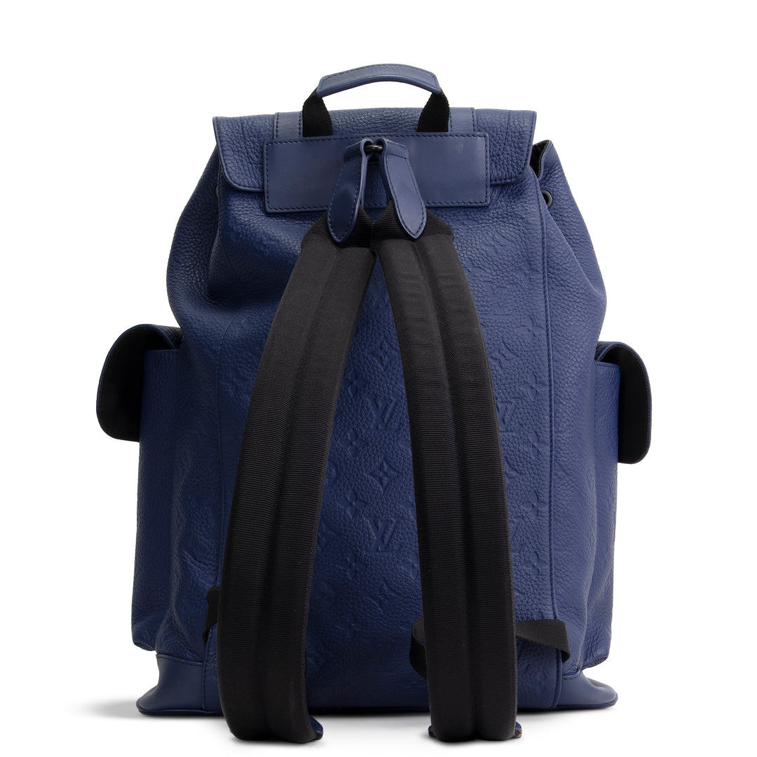 LOUIS VUITTON Monogram Taurillon Christopher MM - Blue