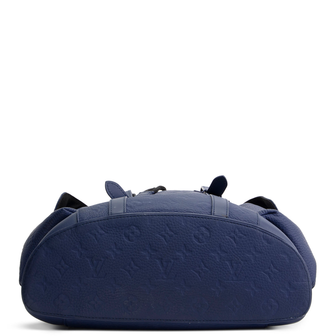 LOUIS VUITTON Monogram Taurillon Christopher MM - Blue