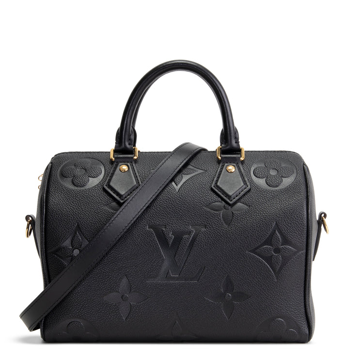 LOUIS VUITTON Monogram Empreinte Speedy Bandouilere 25 - Black