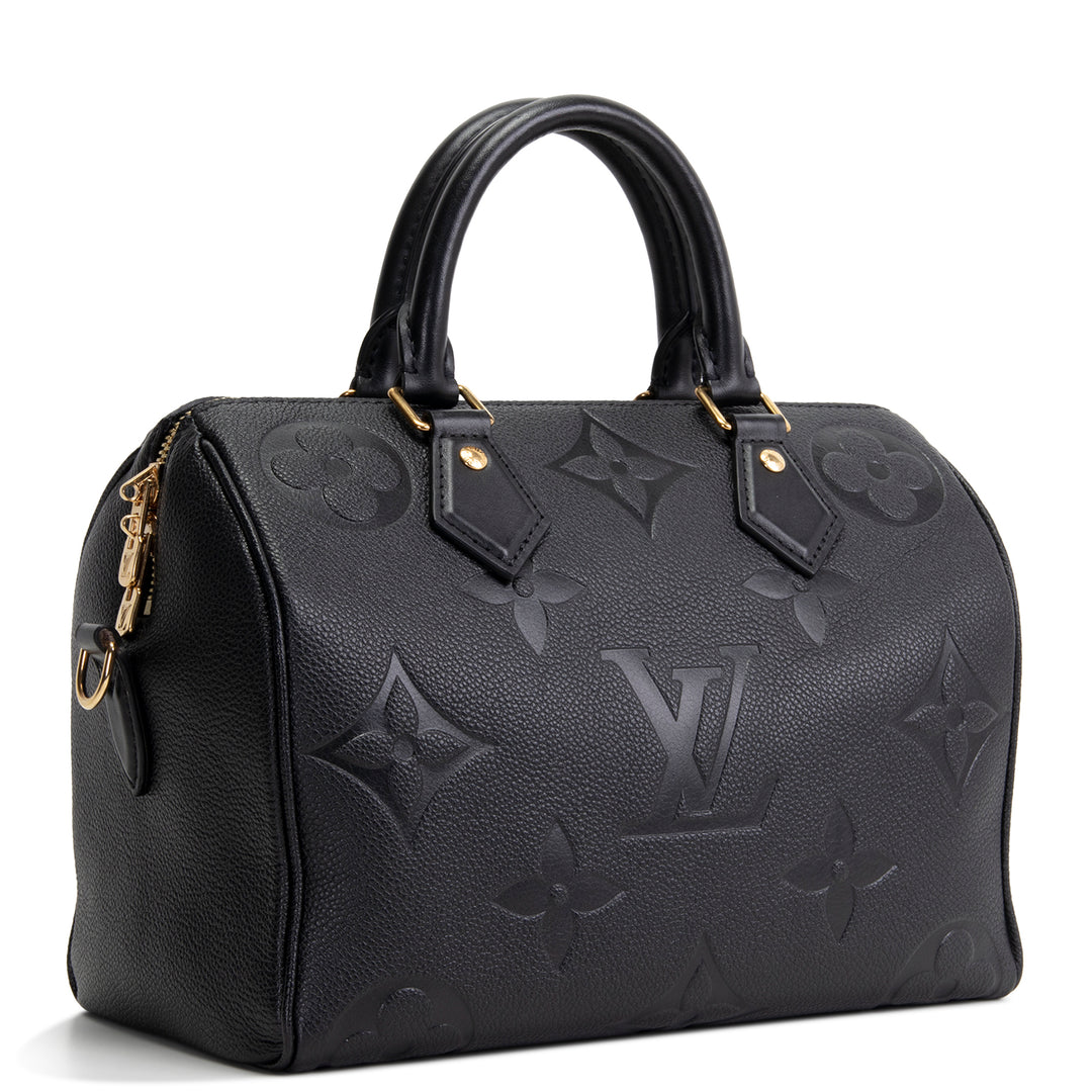 LOUIS VUITTON Monogram Empreinte Speedy Bandouilere 25 - Black