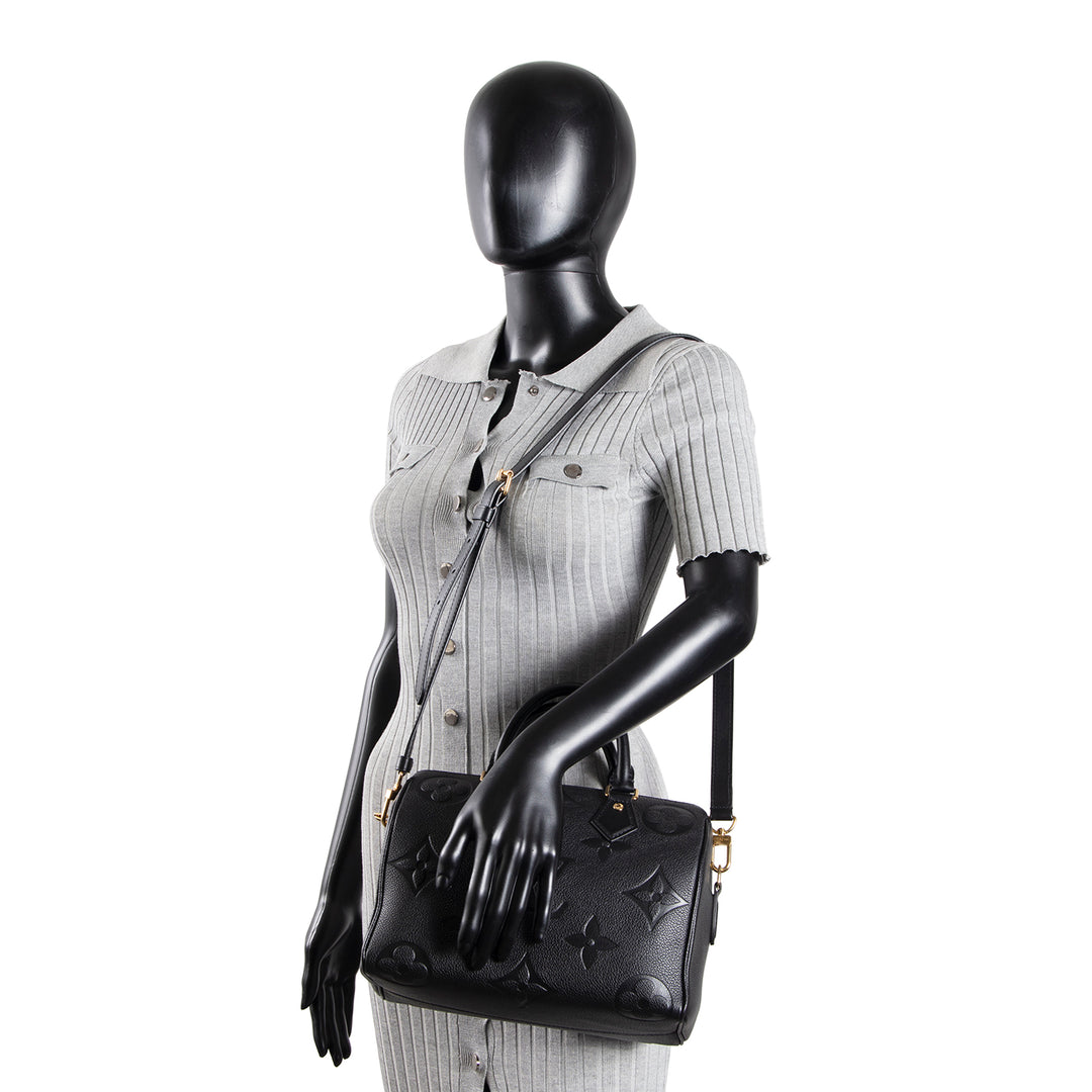LOUIS VUITTON Monogram Empreinte Speedy Bandouilere 25 - Black