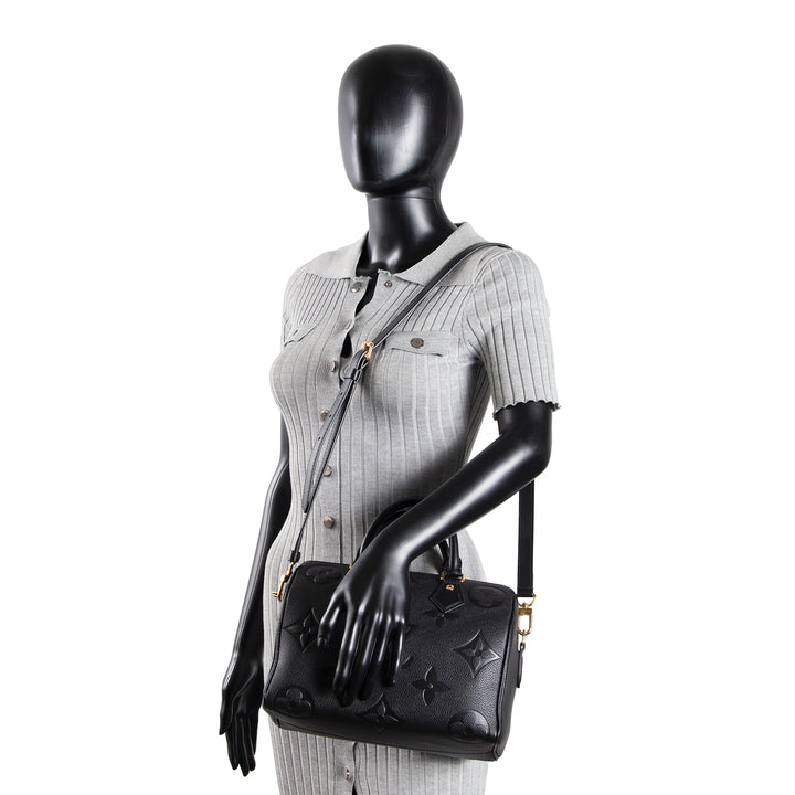 LOUIS VUITTON Monogram Empreinte Speedy Bandouilere 25 - Black