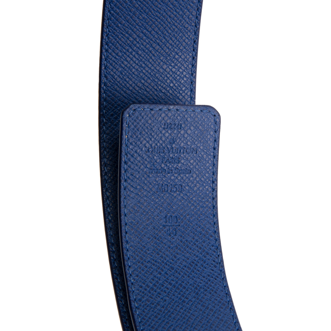 LOUIS VUITTON Taigarama Reversible Initiales Belt - Blue
