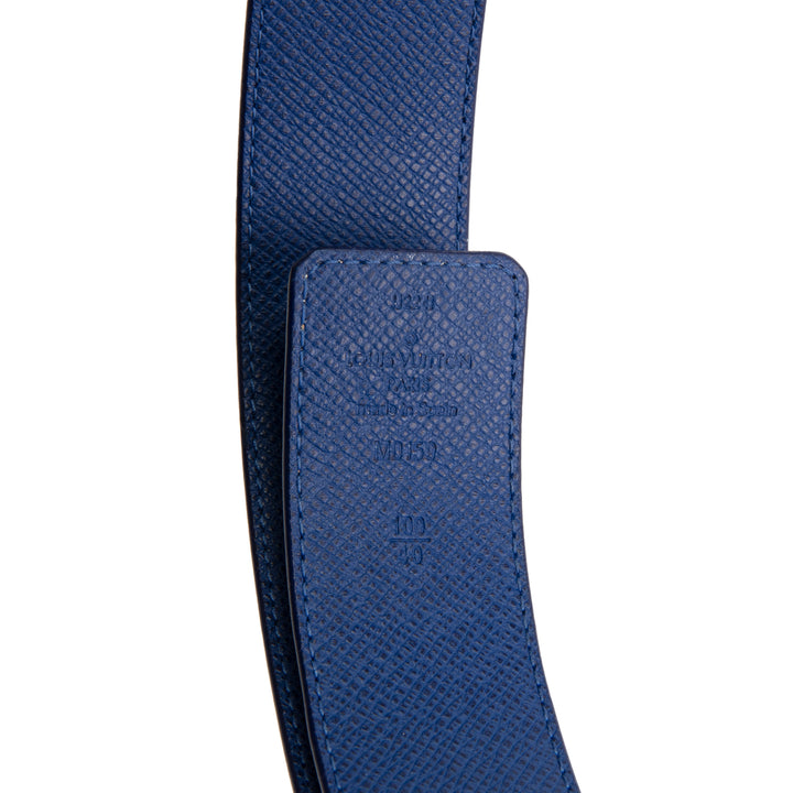 LOUIS VUITTON Taigarama Reversible Initiales Belt - Blue
