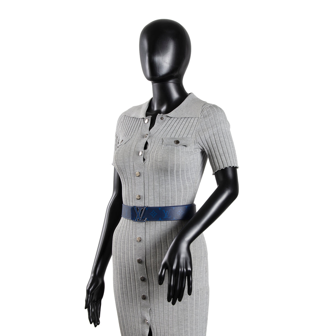 LOUIS VUITTON Taigarama Reversible Initiales Belt - Blue