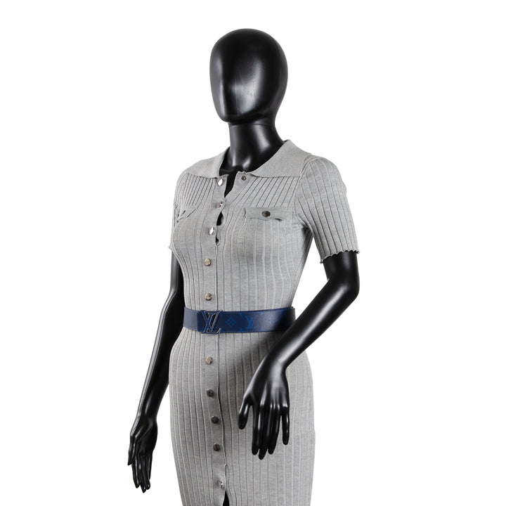 LOUIS VUITTON Taigarama Reversible Initiales Belt - Blue