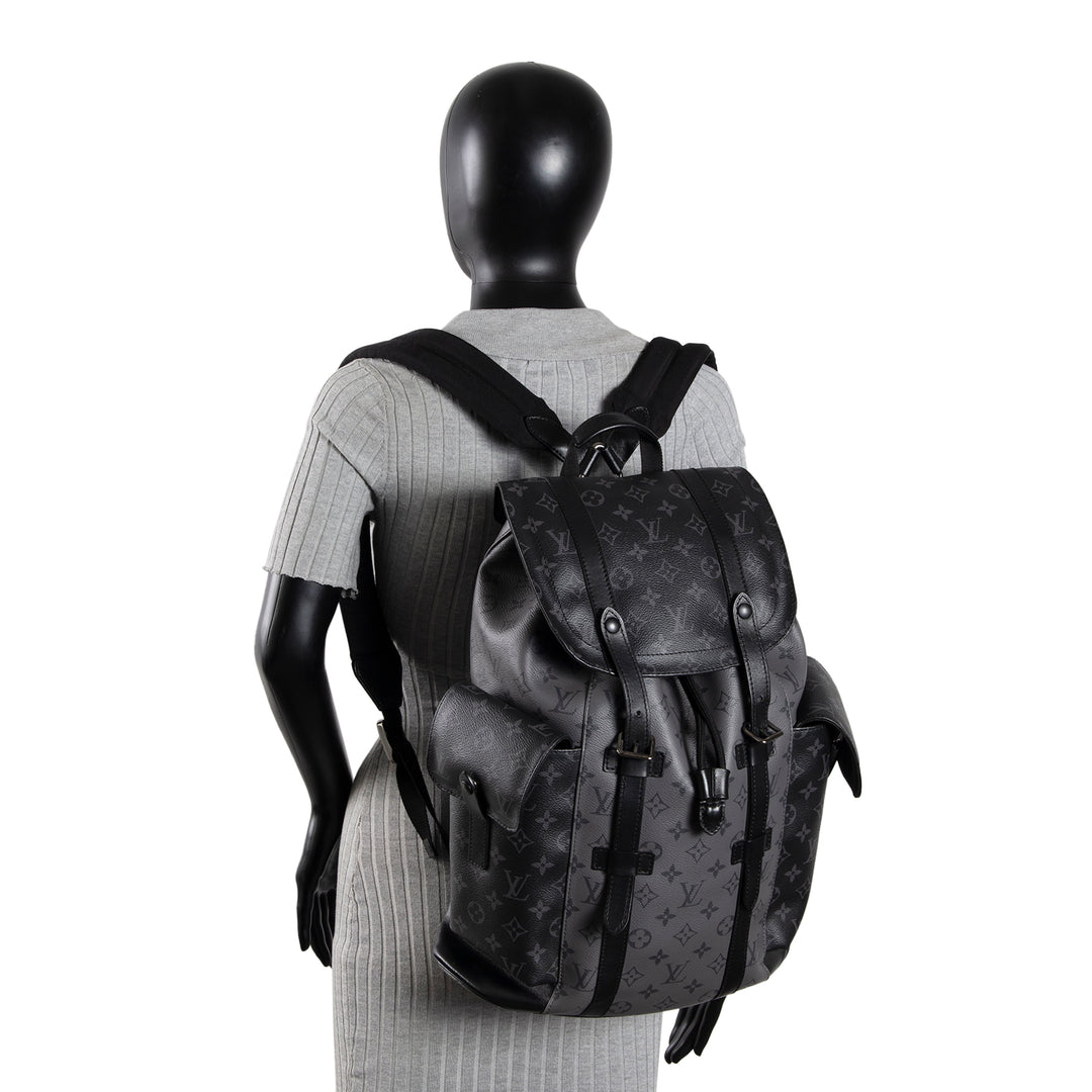 LOUIS VUITTON Christopher Backpack Reverse Monogram Eclipse OUTLET FINAL SALE