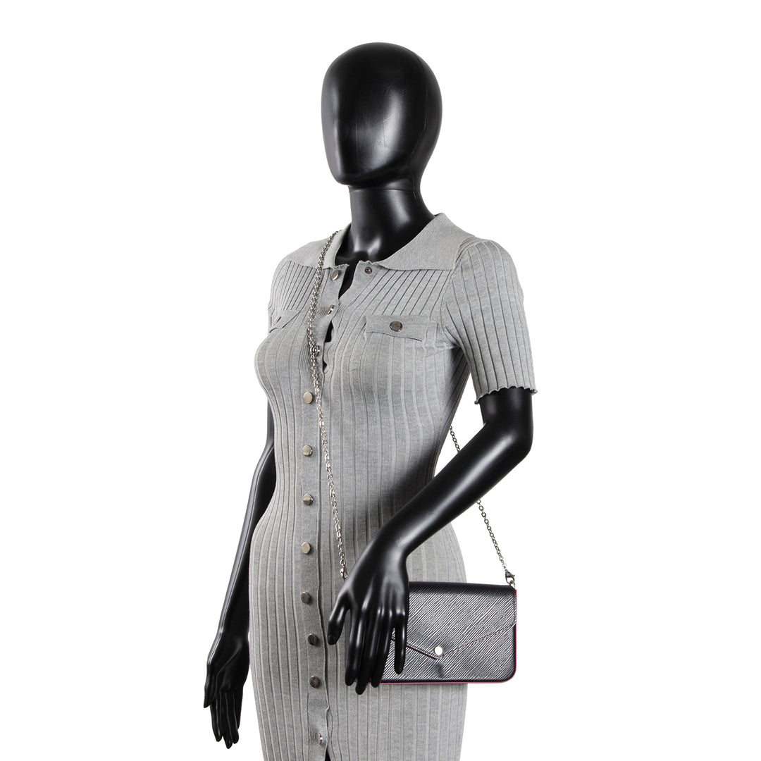 LOUIS VUITTON Epi Felicie Pochette - Black