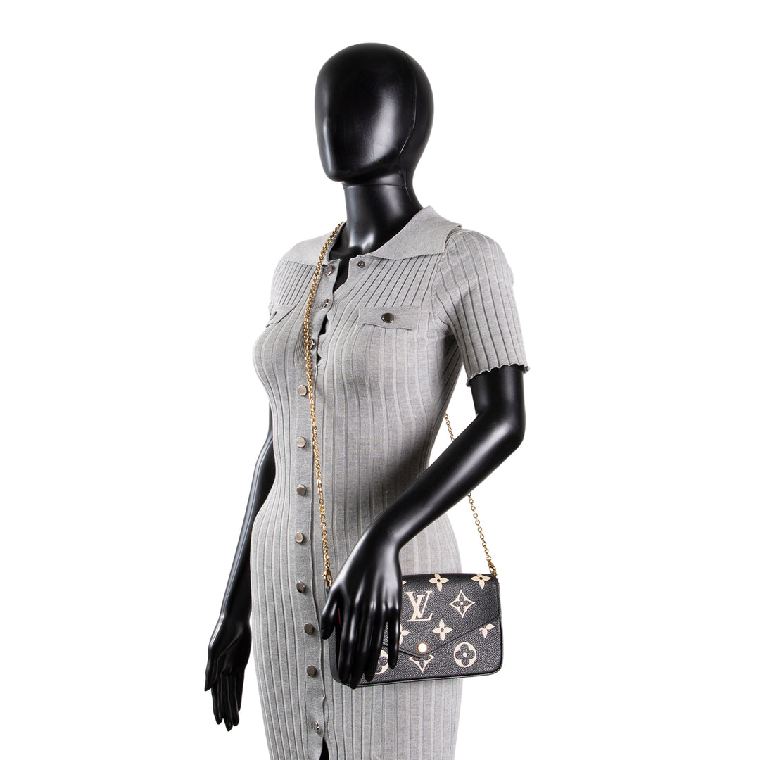 LOUIS VUITTON Giant Monogram Empreinte Felicie Pochette - Bicolor