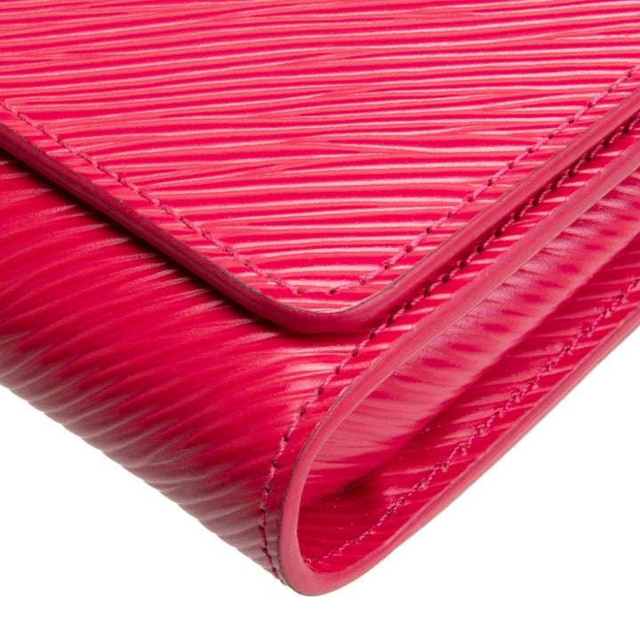 LOUIS VUITTON Epi Leather Twist Wallet on Chain - Fuschia OUTLET FINAL SALE