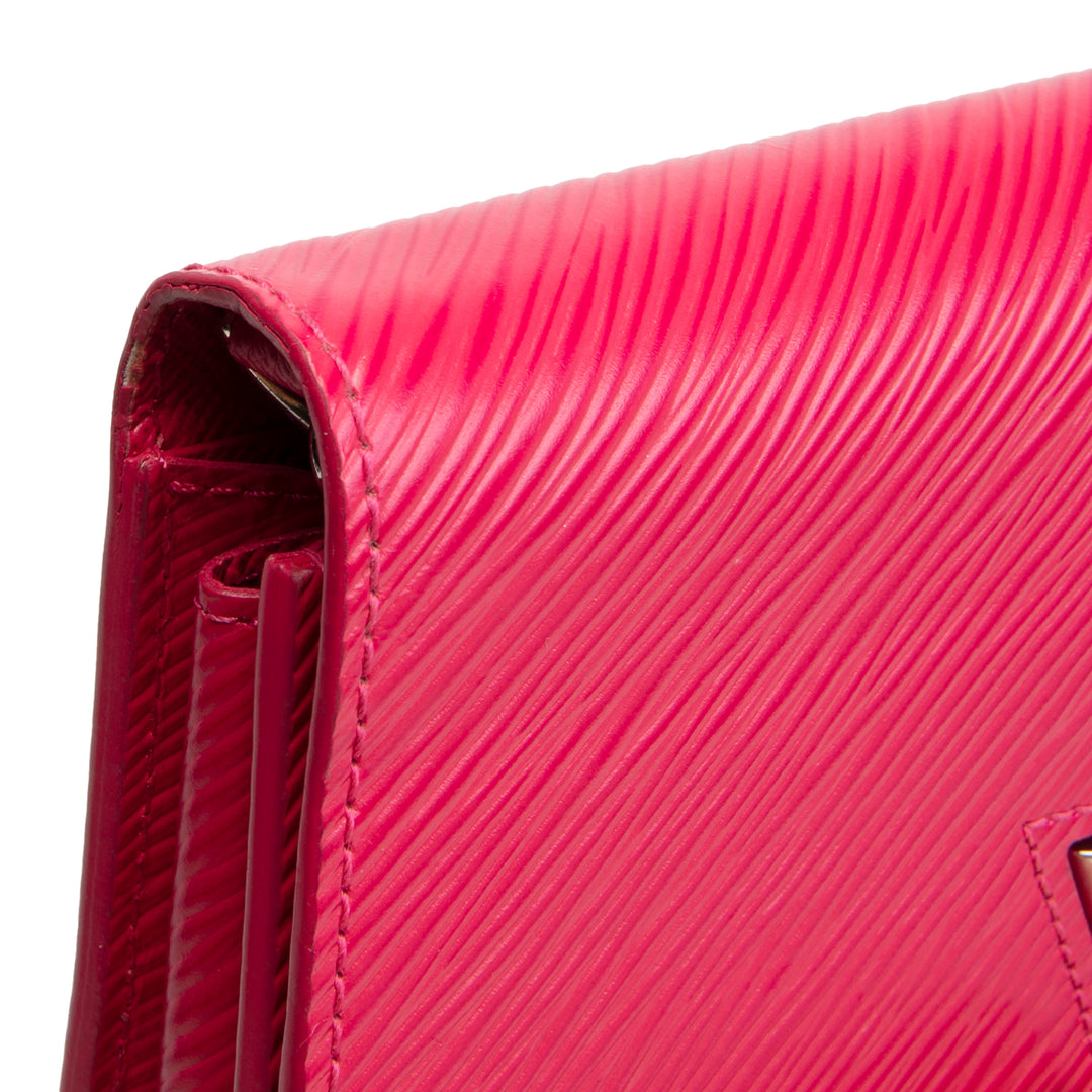 LOUIS VUITTON Epi Leather Twist Wallet on Chain - Fuschia OUTLET FINAL SALE