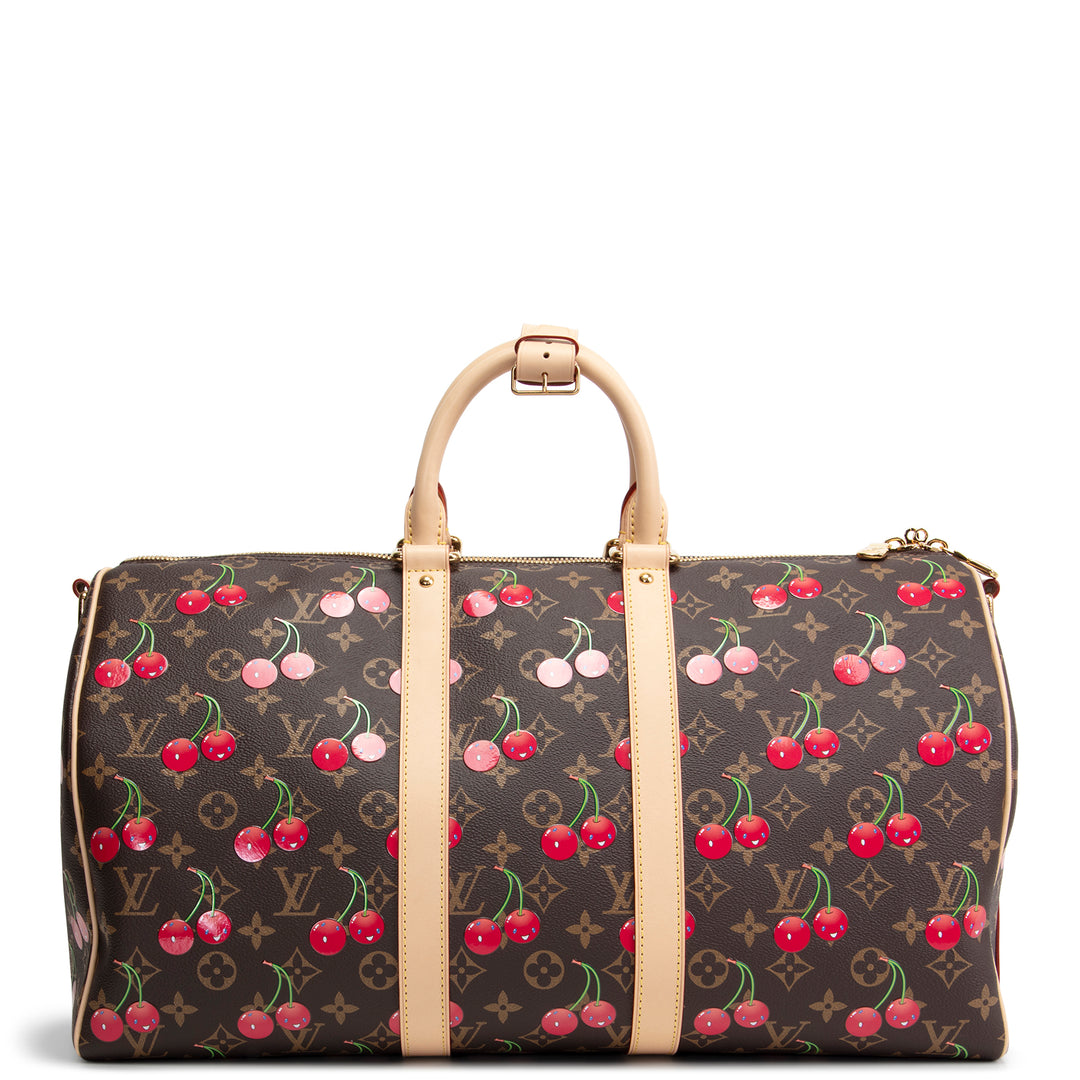 LOUIS VUITTON x Murakami Monogram Cerises Keepall Bandouliere 45