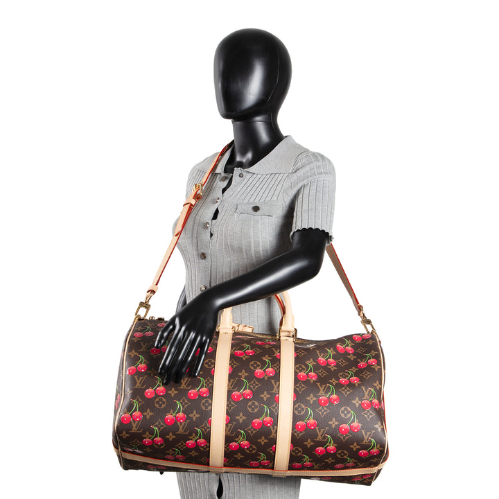 LOUIS VUITTON x Murakami Monogram Cerises Keepall Bandouliere 45