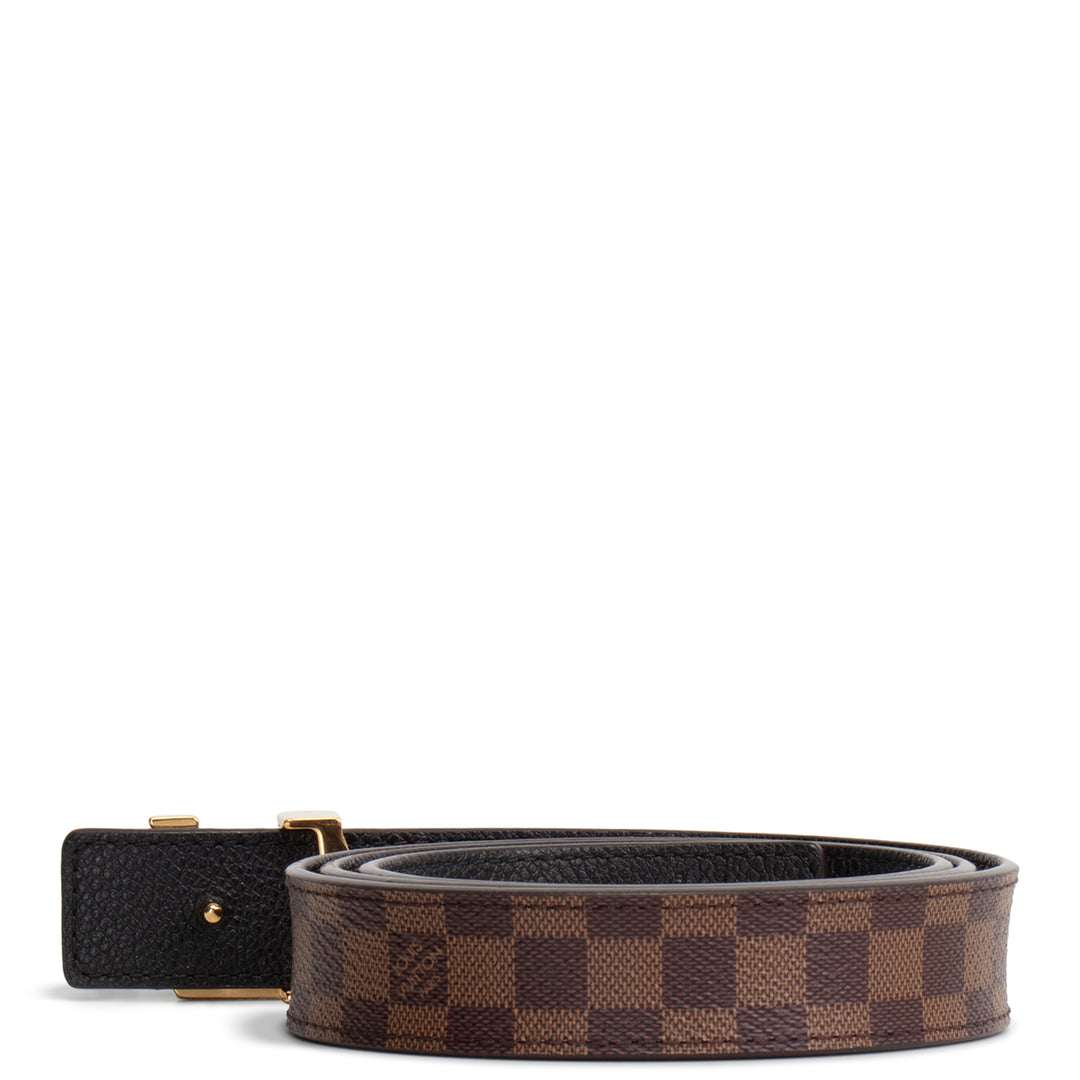 LOUIS VUITTON Damier Ebene Reversible Initials Belt 25mm OUTLET FINAL SALE
