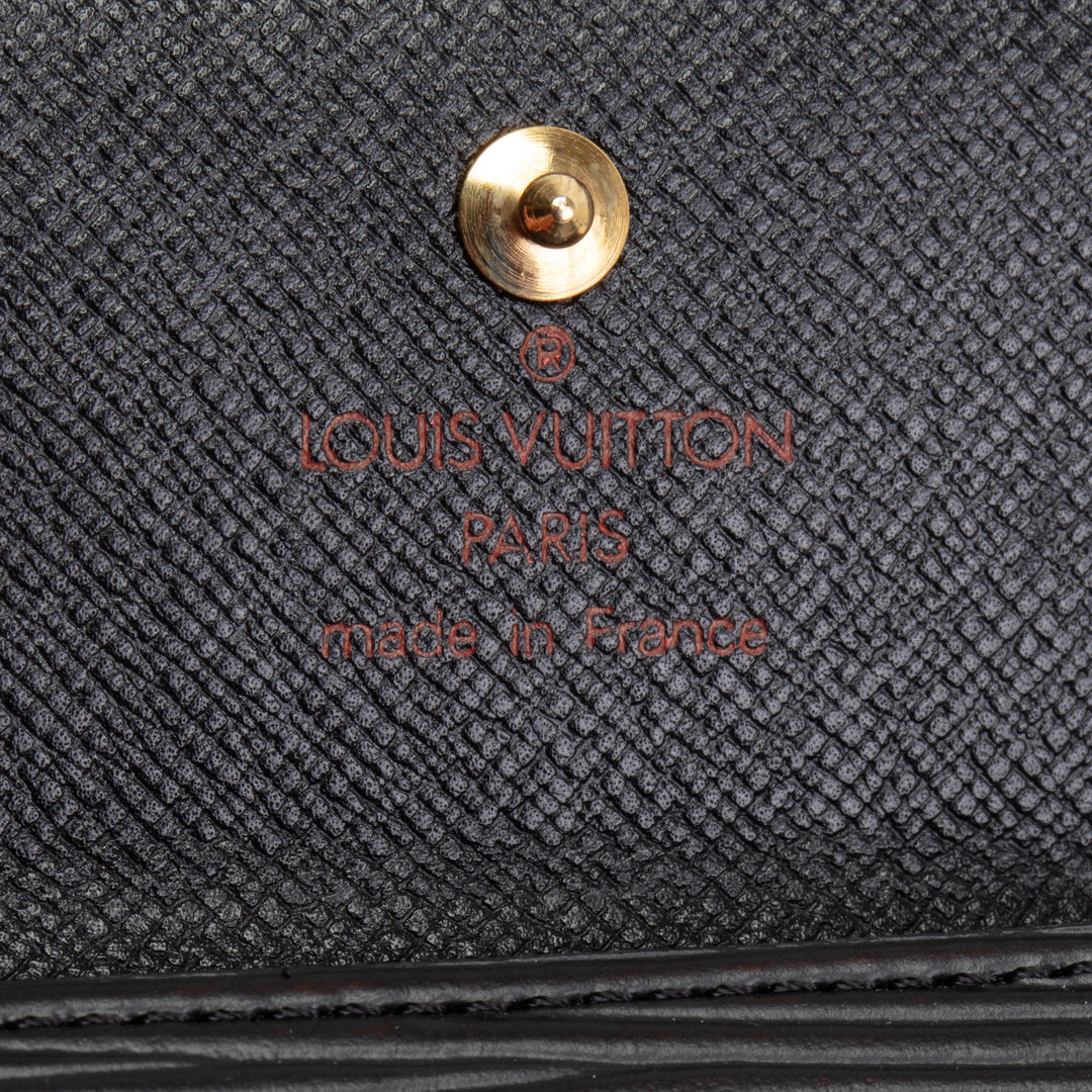 LOUIS VUITTON Vintage Epi Leather Compact Wallet - Black