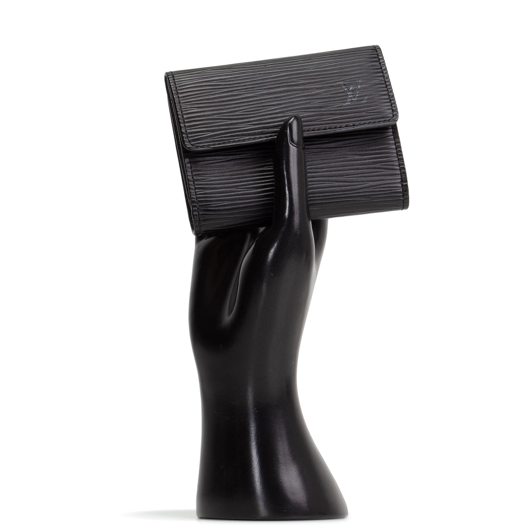 LOUIS VUITTON Vintage Epi Leather Compact Wallet - Black