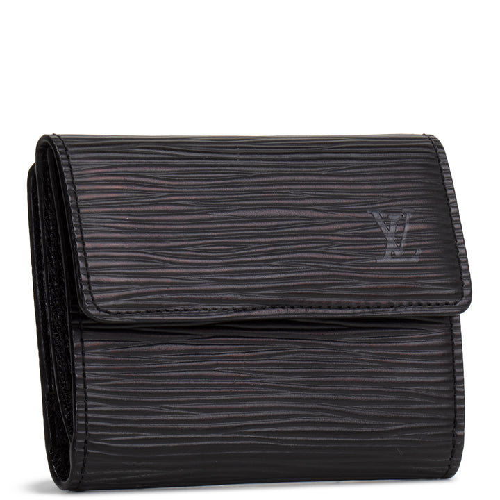LOUIS VUITTON Vintage Epi Leather Compact Wallet - Black