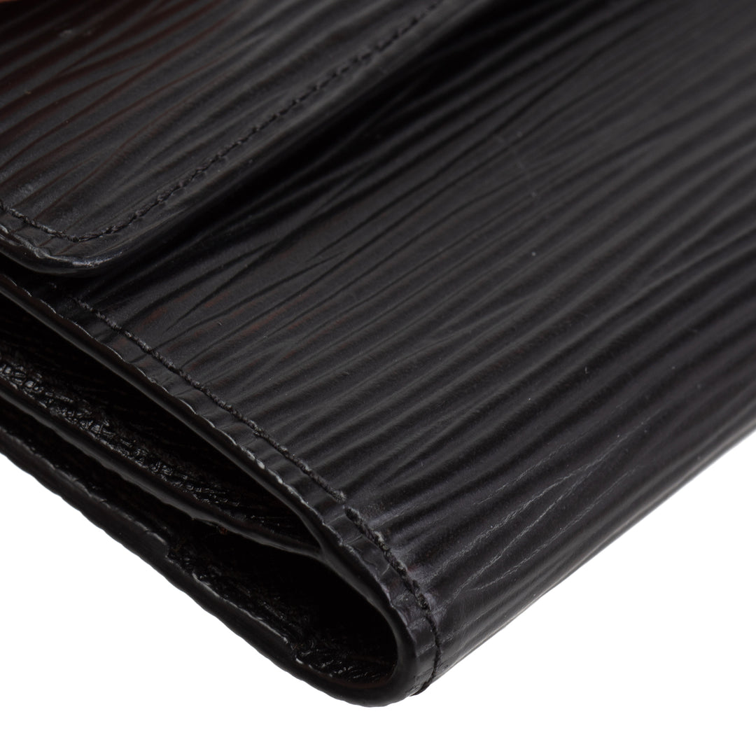 LOUIS VUITTON Vintage Epi Leather Compact Wallet - Black