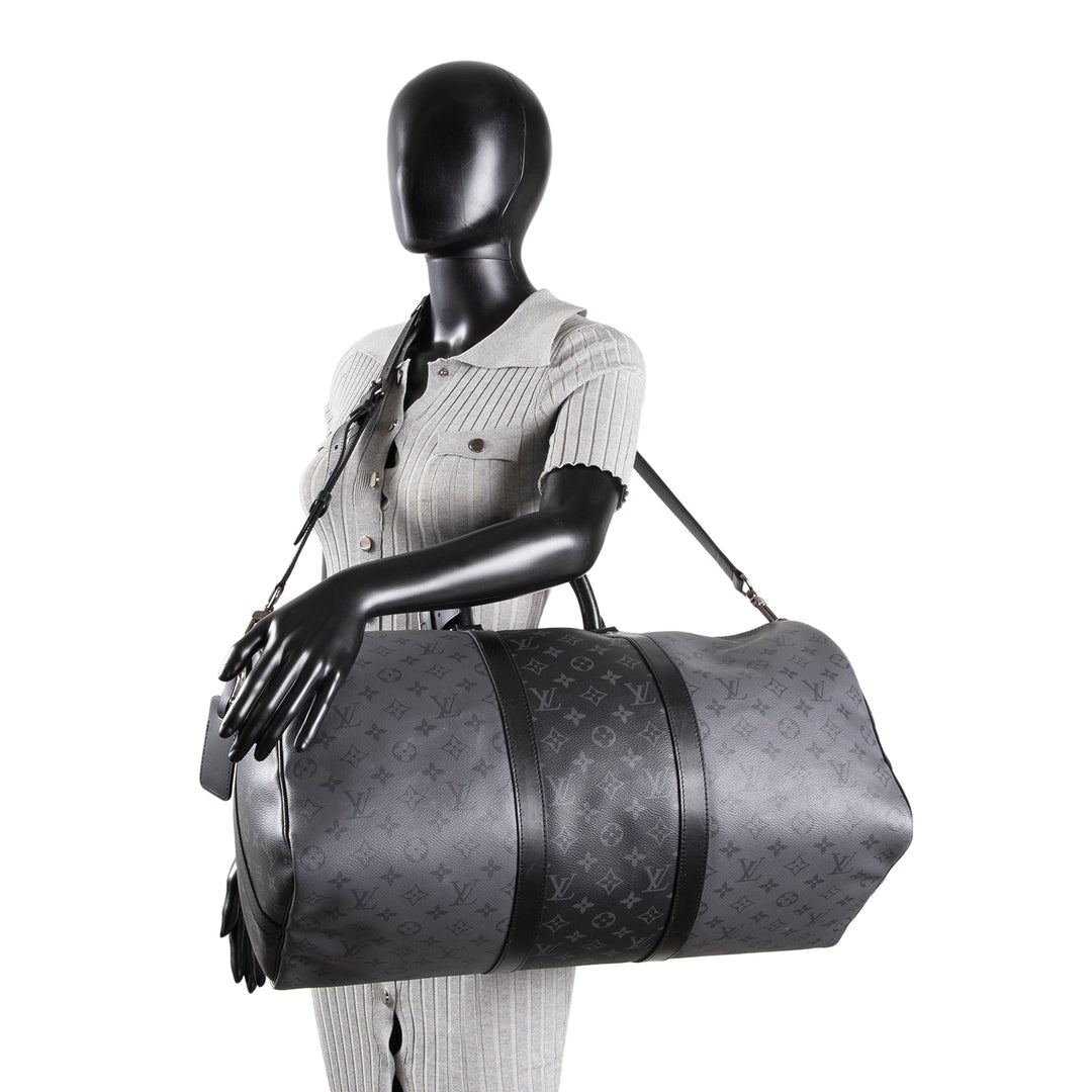 LOUIS VUITTON Monogram Eclipse Keepall Bandouliere 50