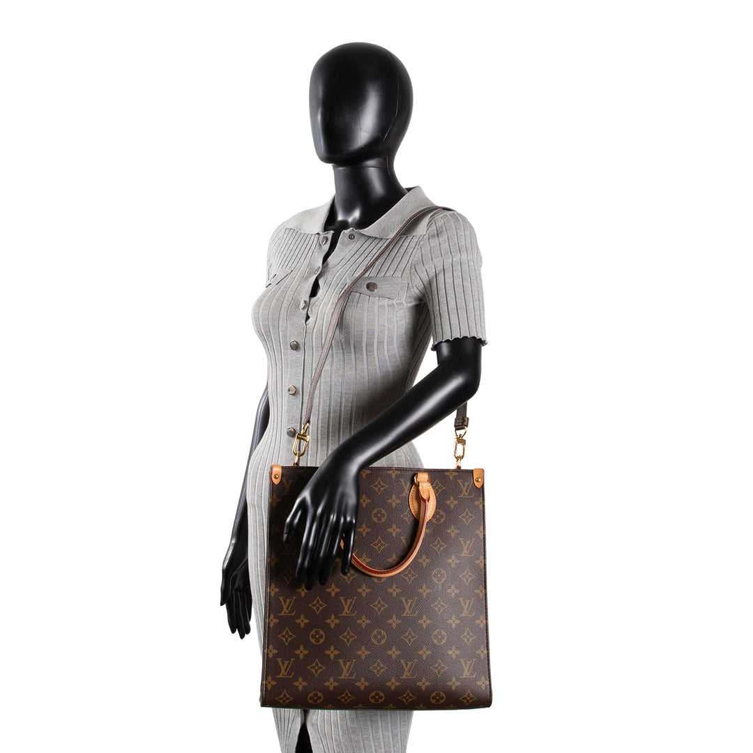 LOUIS VUITTON Monogram Sac Plat MM w/ Strap