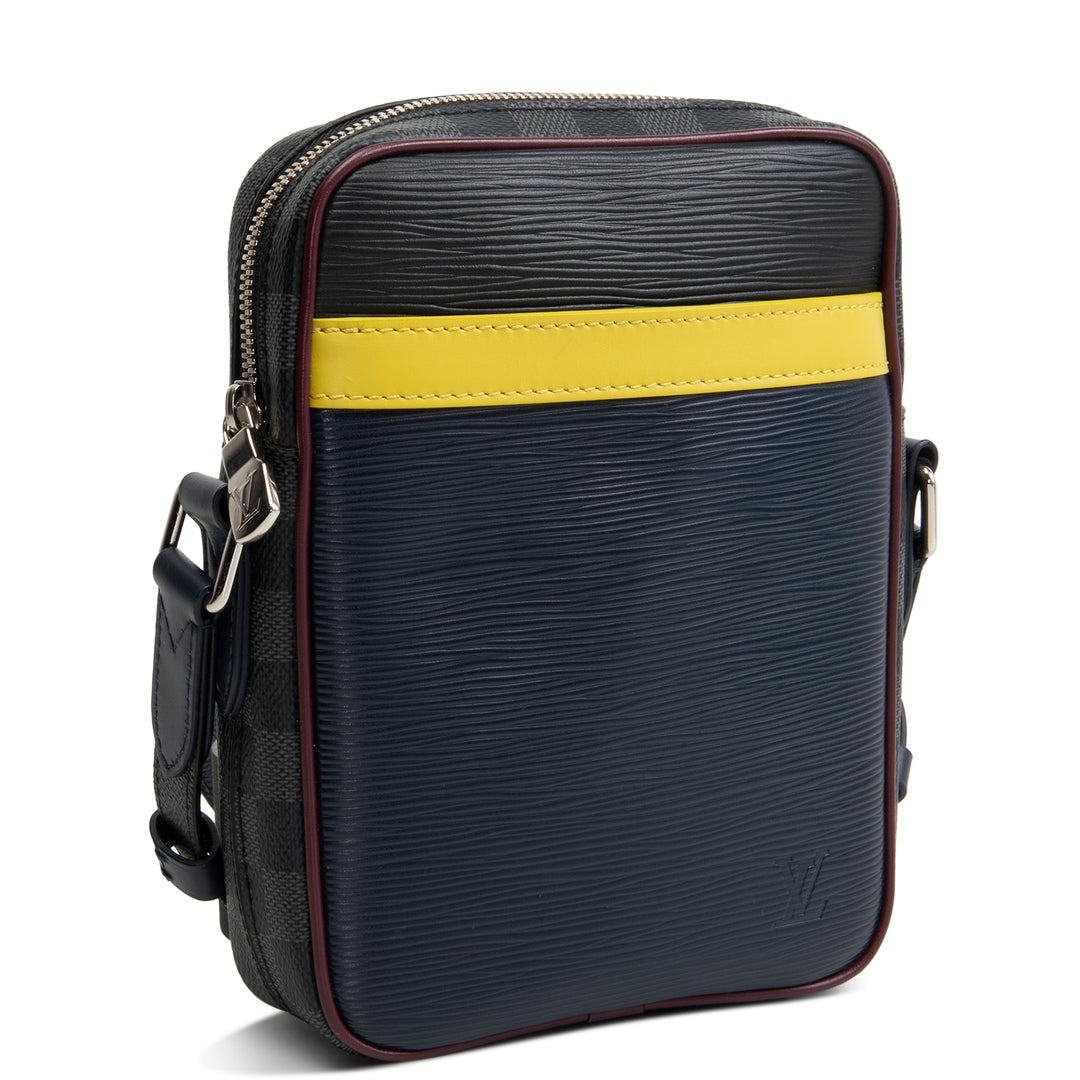 LOUIS VUITTON Epi Damier Danube Slim Messenger PM - Navy