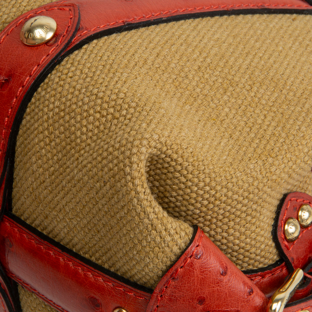 LOUIS VUITTON Vintage Ostrich Sac De Nuit Trianon - Khaki