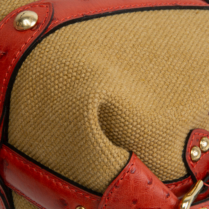 LOUIS VUITTON Vintage Ostrich Sac De Nuit Trianon - Khaki