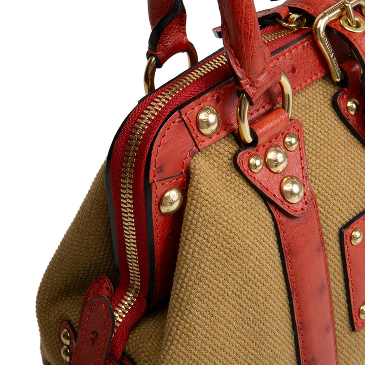 LOUIS VUITTON Vintage Ostrich Sac De Nuit Trianon - Khaki