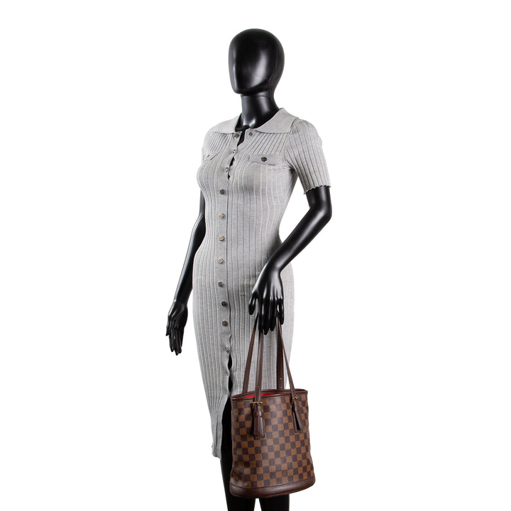 LOUIS VUITTON Vintage Damier Ebene Marais Bucket Bag