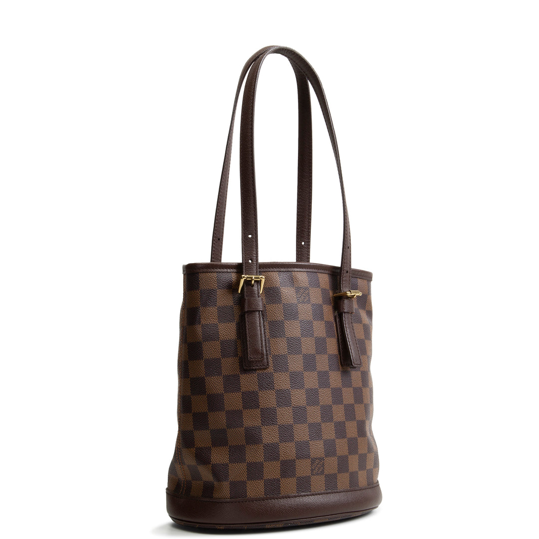 LOUIS VUITTON Vintage Damier Ebene Marais Bucket Bag