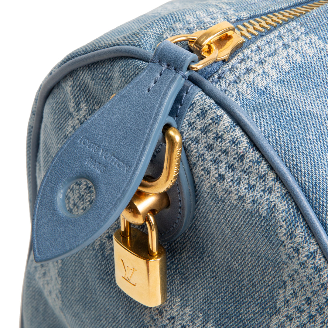 LOUIS VUITTON Damier Denim 3D Speedy Bandouliere 30 - Blue