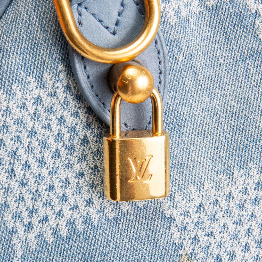 LOUIS VUITTON Damier Denim 3D Speedy Bandouliere 30 - Blue