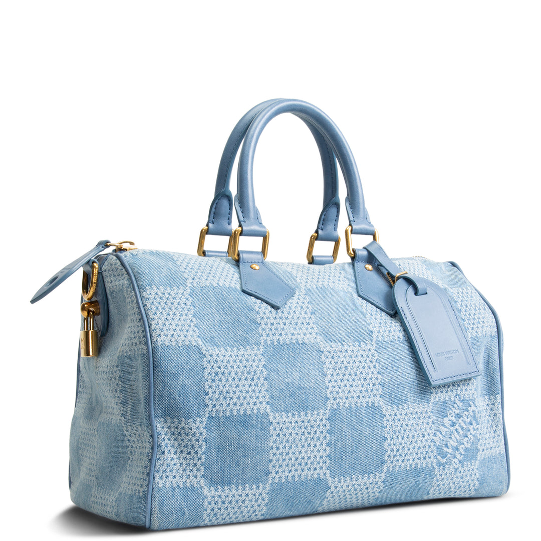 LOUIS VUITTON Damier Denim 3D Speedy Bandouliere 30 - Blue