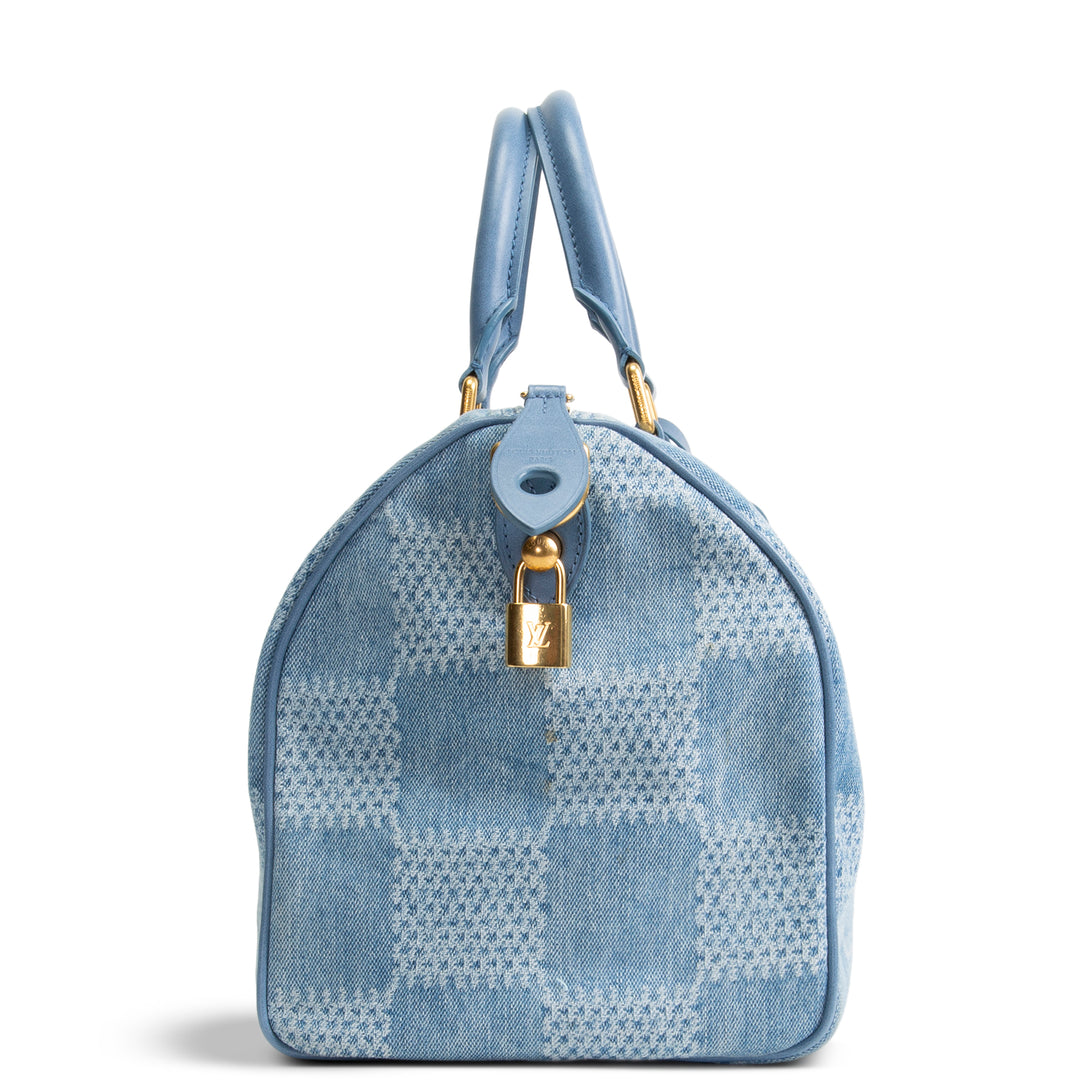 LOUIS VUITTON Damier Denim 3D Speedy Bandouliere 30 - Blue