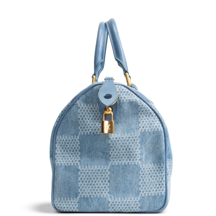 LOUIS VUITTON Damier Denim 3D Speedy Bandouliere 30 - Blue