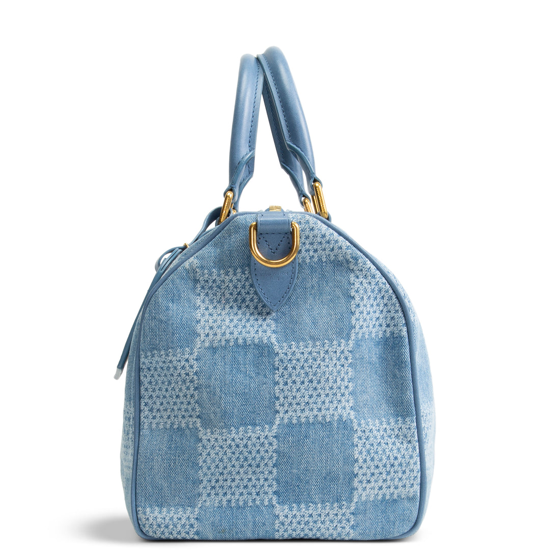 LOUIS VUITTON Damier Denim 3D Speedy Bandouliere 30 - Blue