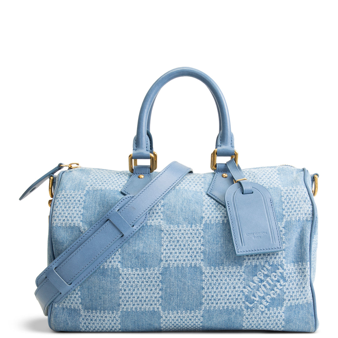 LOUIS VUITTON Damier Denim 3D Speedy Bandouliere 30 - Blue